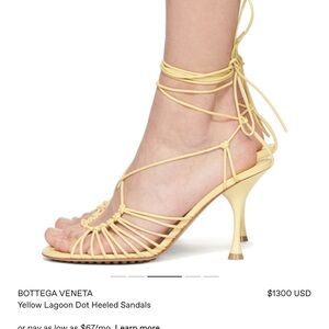 Bottega Veneta Dot Sandal Lagoon Napa (light greenish yellow) size 37 NEW AF